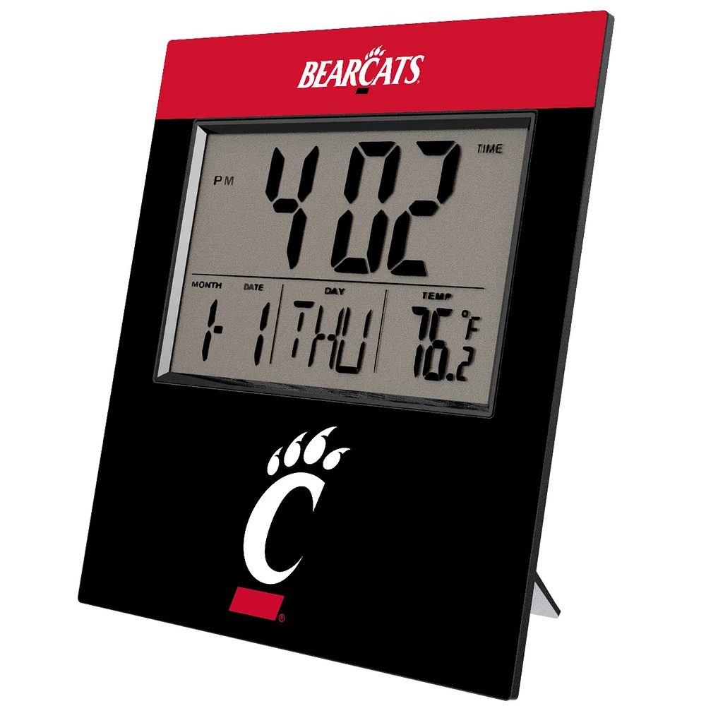 Keyscaper Cincinnati Bearcats Color Block Digital Desk Clock