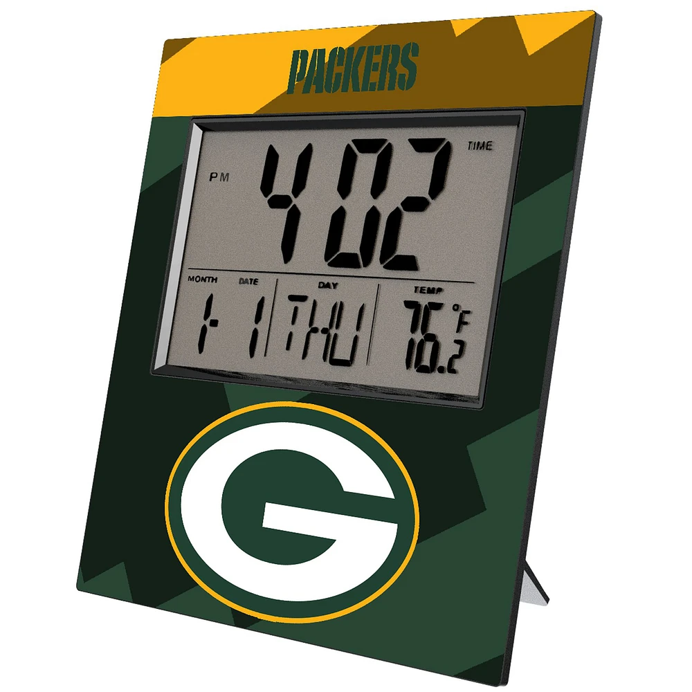 Keyscaper Green Bay Packers Color Block Digital Desk Clock