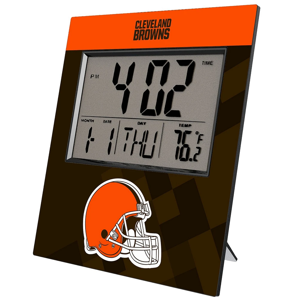 Keyscaper Cleveland Browns Color Block Digital Desk Clock