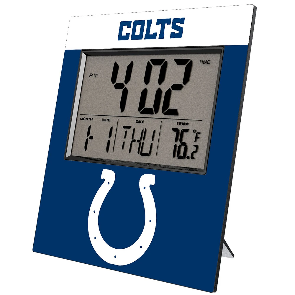 Keyscaper Indianapolis Colts Color Block Digital Desk Clock