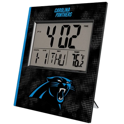 Keyscaper Carolina Panthers Cross Hatch Digital Desk Clock