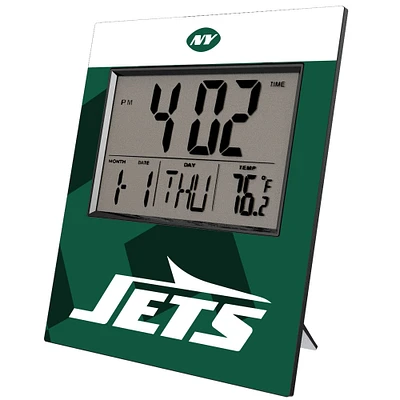 Keyscaper New York Jets Color Block Digital Desk Clock