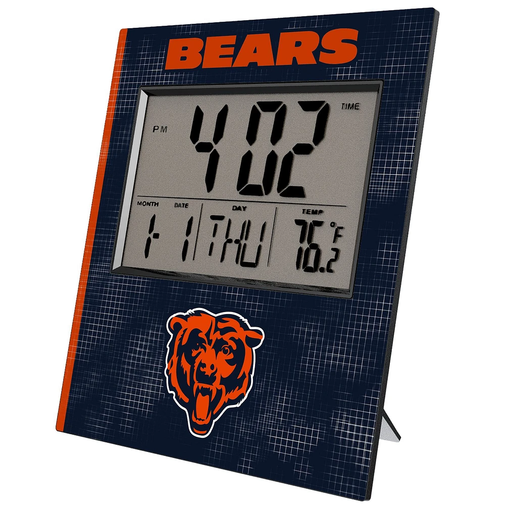 Keyscaper Chicago Bears Cross Hatch Digital Desk Clock