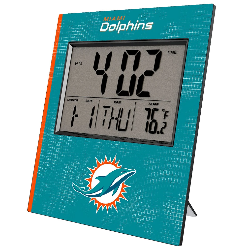 Keyscaper Miami Dolphins Cross Hatch Digital Desk Clock