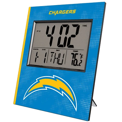 Keyscaper Los Angeles Chargers Cross Hatch Digital Desk Clock