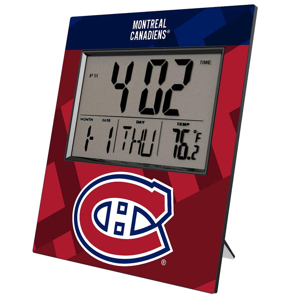 Keyscaper Montreal Canadiens Color Block Digital Desk Clock