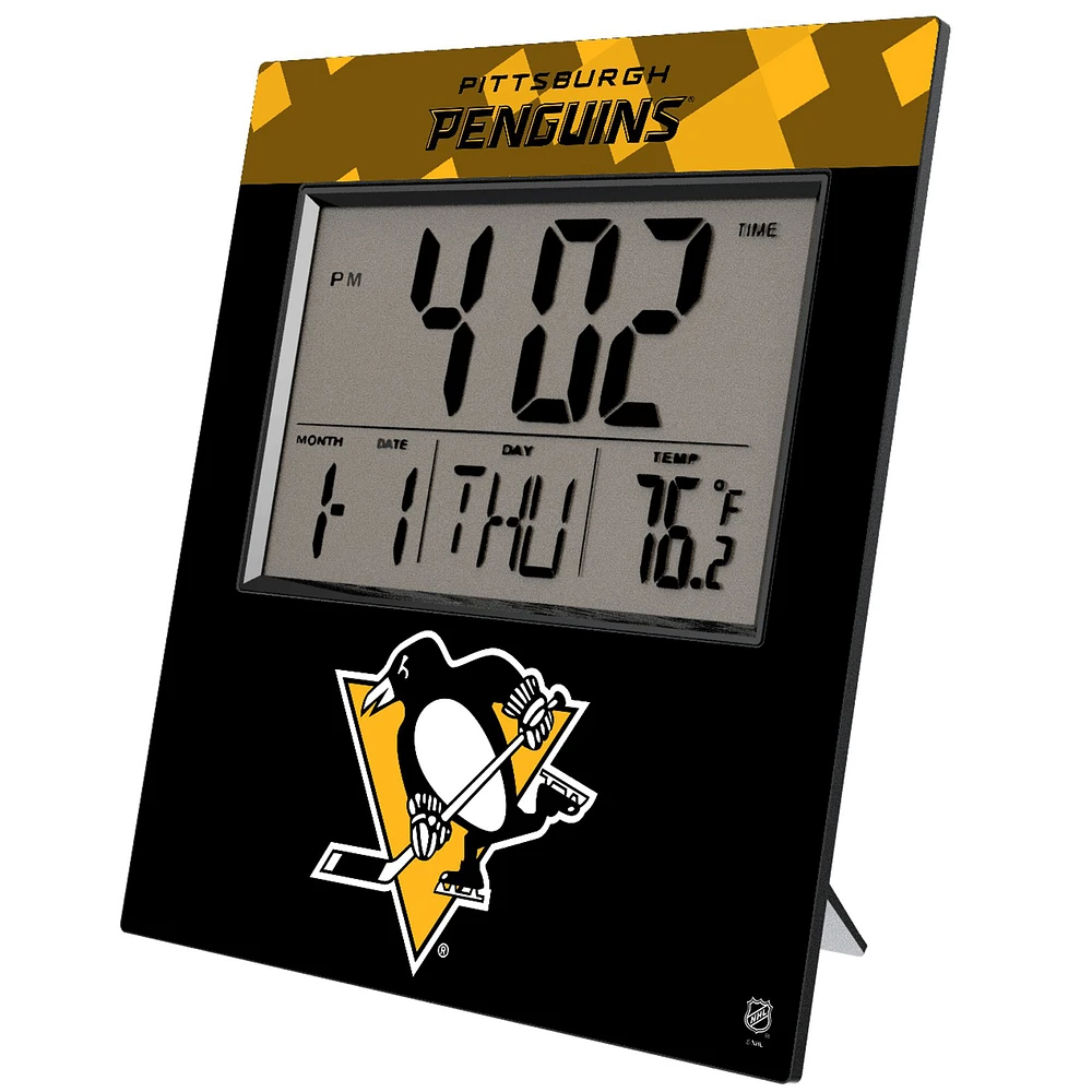 Keyscaper Pittsburgh Penguins Color Block Digital Desk Clock