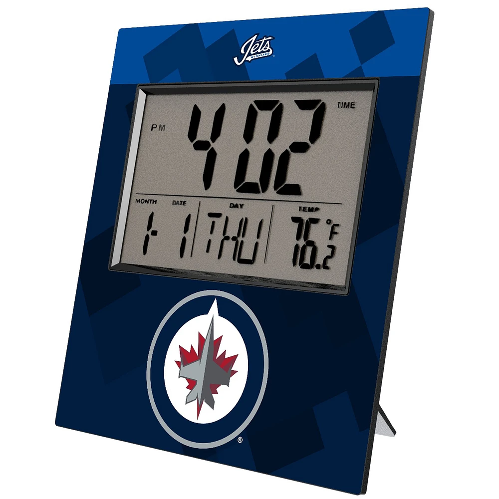 Keyscaper Winnipeg Jets Color Block Digital Desk Clock
