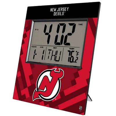 Keyscaper New Jersey Devils Color Block Digital Desk Clock