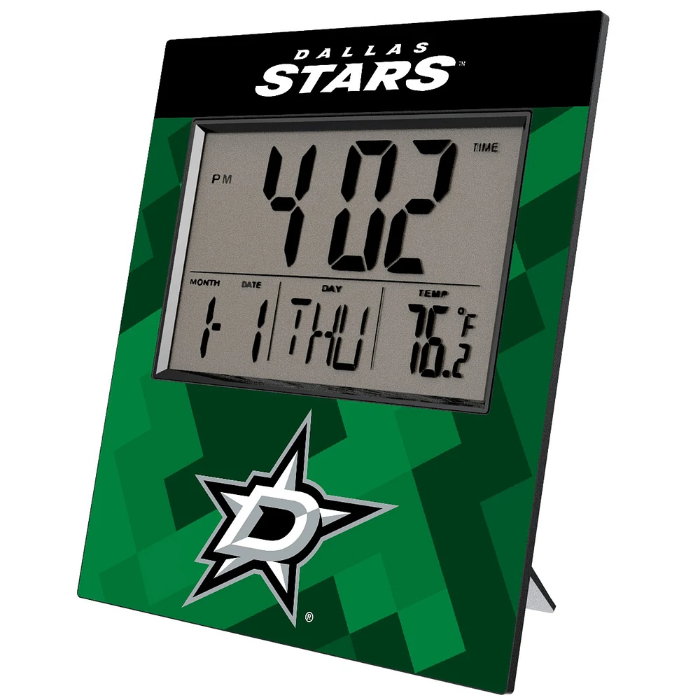 Keyscaper Dallas Stars Color Block Digital Desk Clock