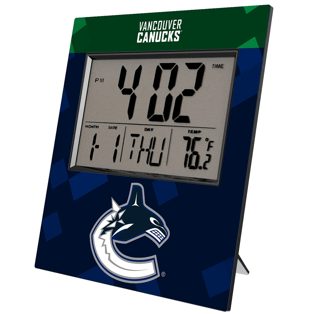 Keyscaper Vancouver Canucks Color Block Digital Desk Clock