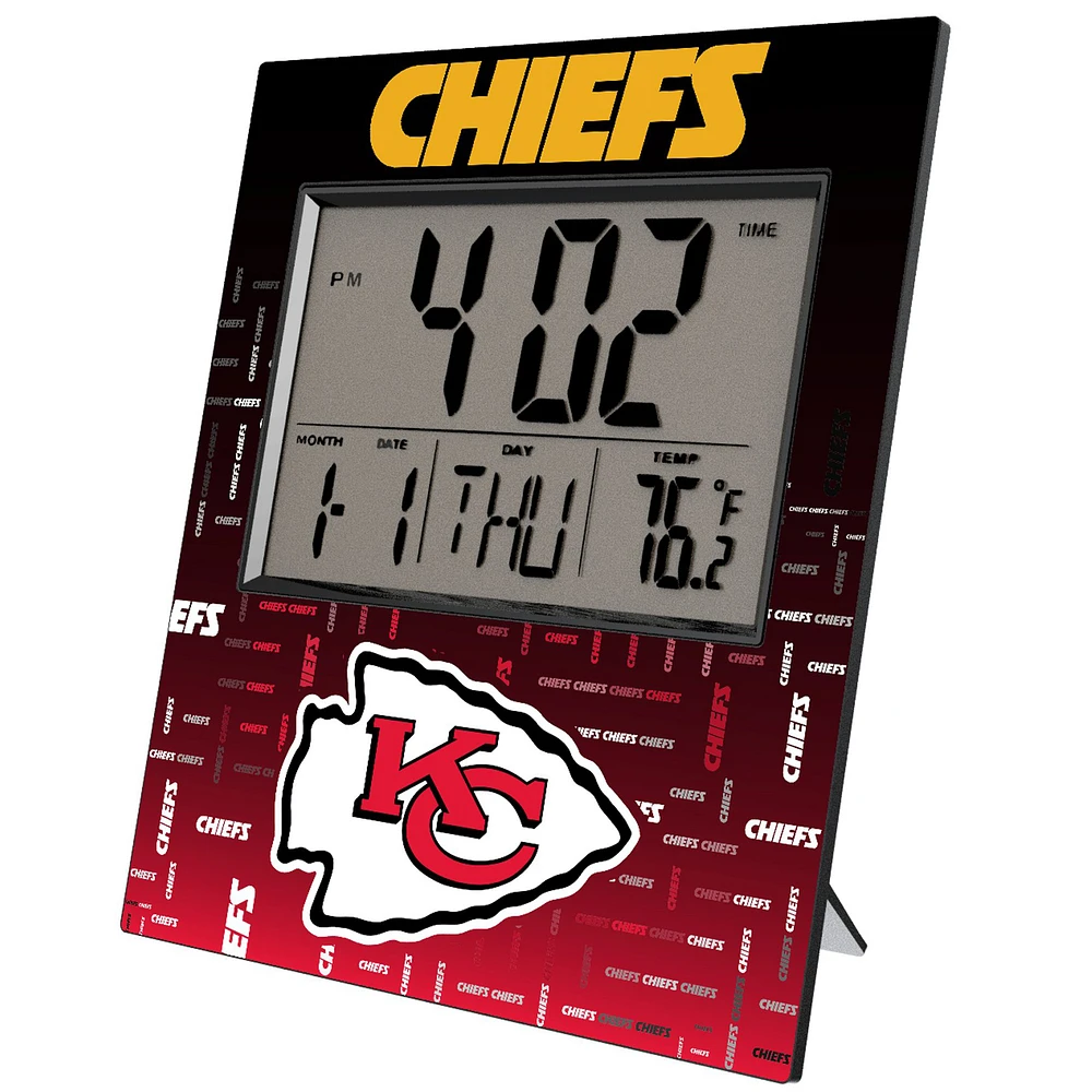 Keyscaper Kansas City Chiefs Quadtile Digital Desk Clock