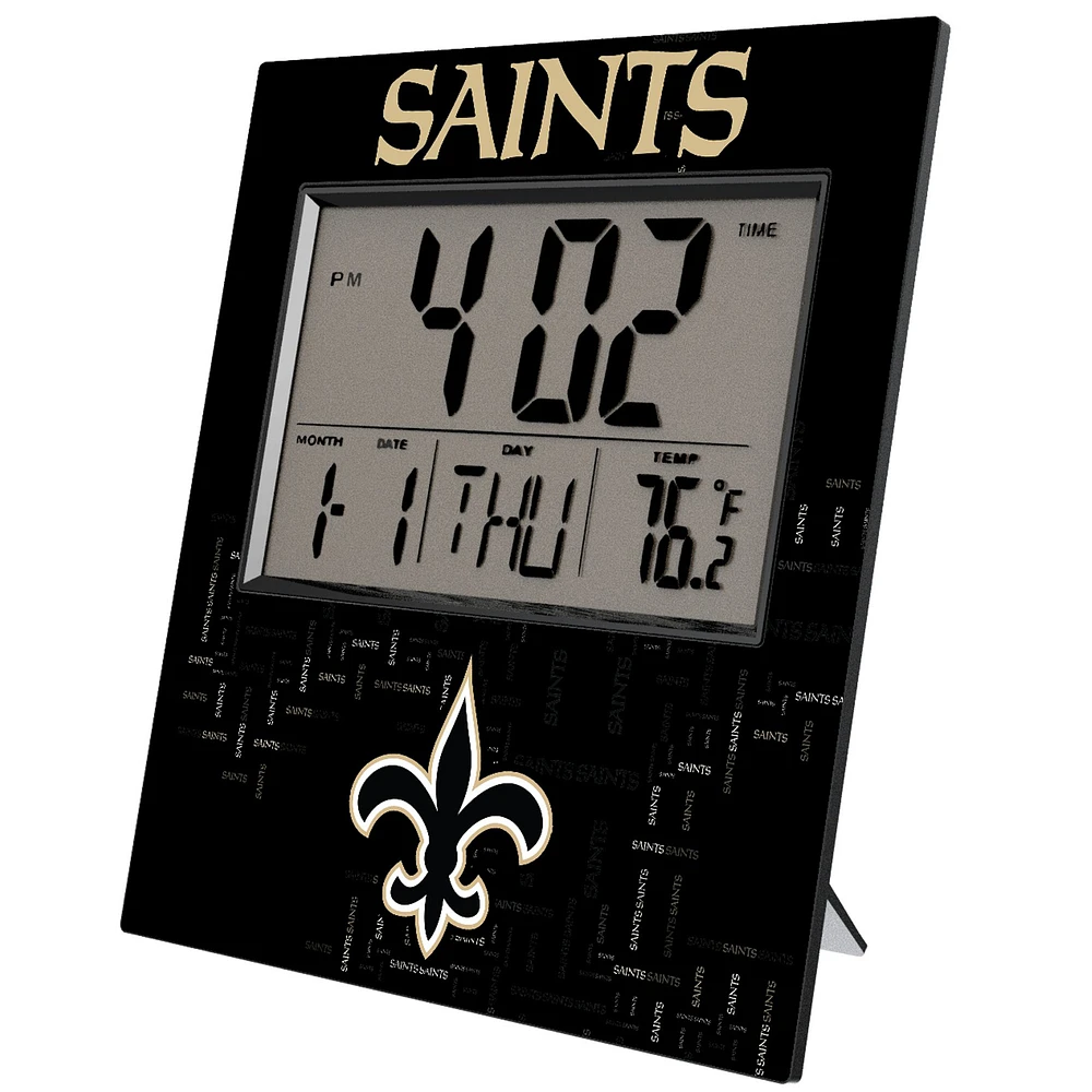 Keyscaper New Orleans Saints Quadtile Digital Desk Clock