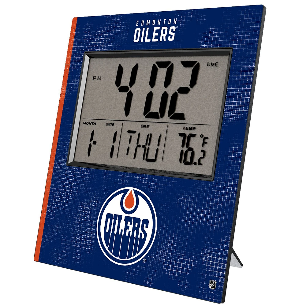Keyscaper Edmonton Oilers Cross Hatch Digital Desk Clock