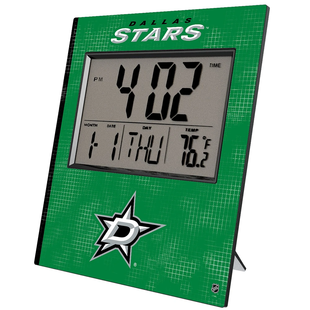 Keyscaper Dallas Stars Cross Hatch Digital Desk Clock