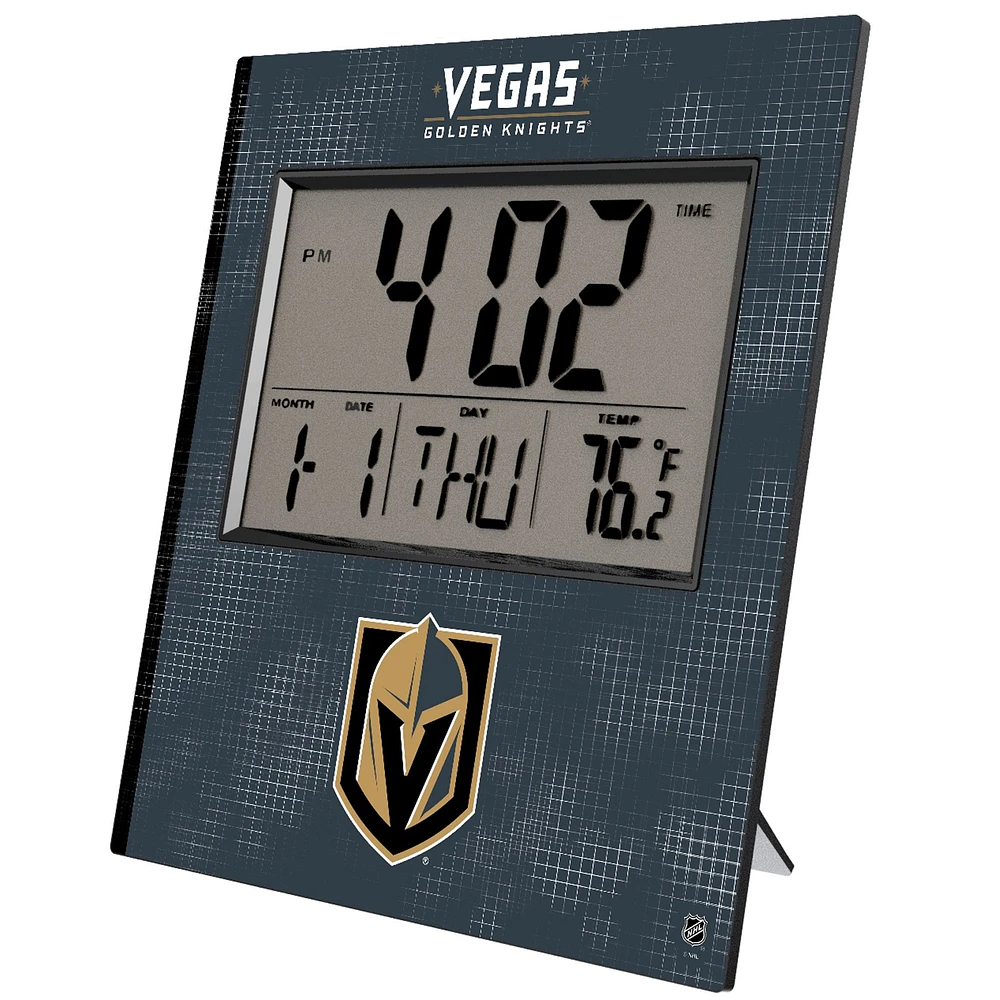 Keyscaper Vegas Golden Knights Cross Hatch Digital Desk Clock