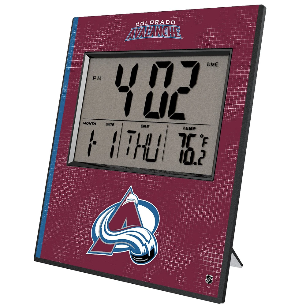 Keyscaper Colorado Avalanche Cross Hatch Digital Desk Clock