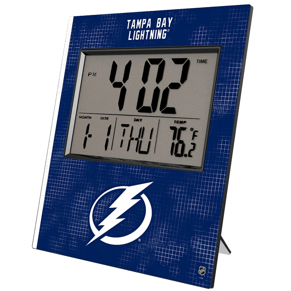 Keyscaper Tampa Bay Lightning Cross Hatch Digital Desk Clock