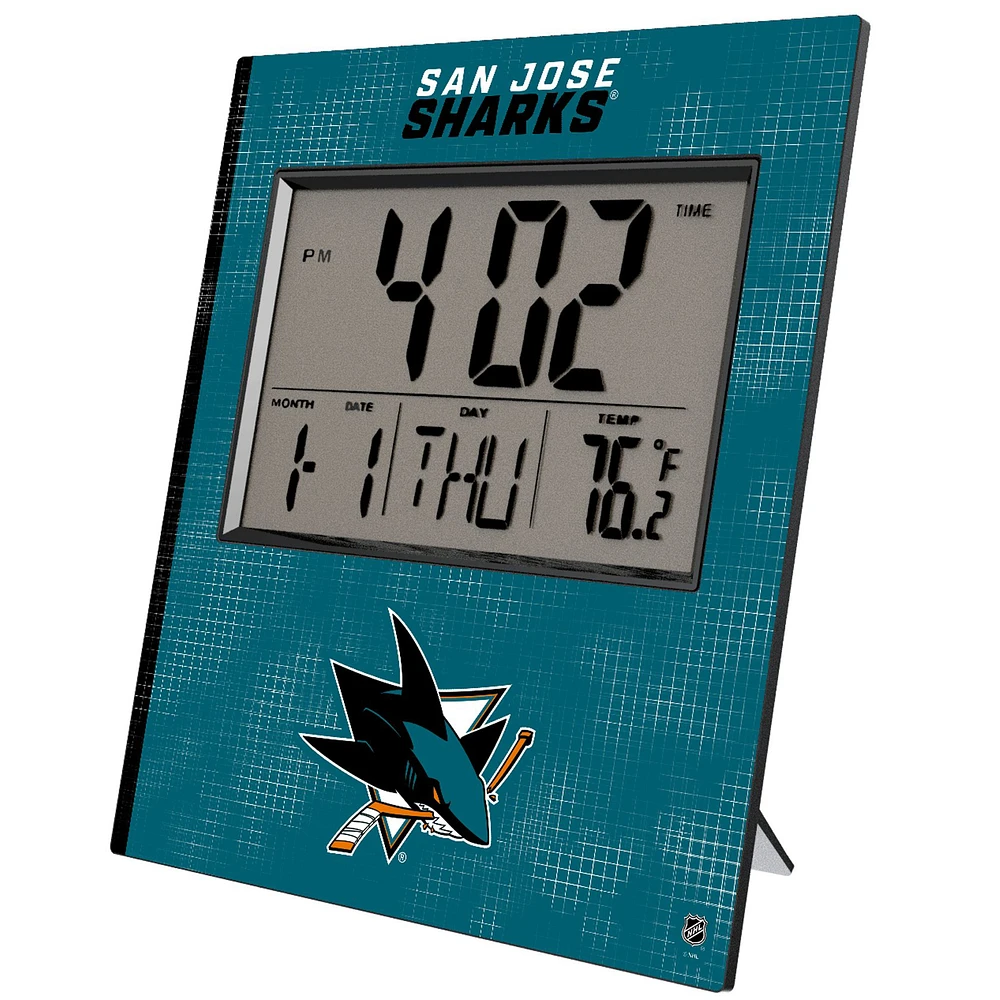 Keyscaper San Jose Sharks Cross Hatch Digital Desk Clock
