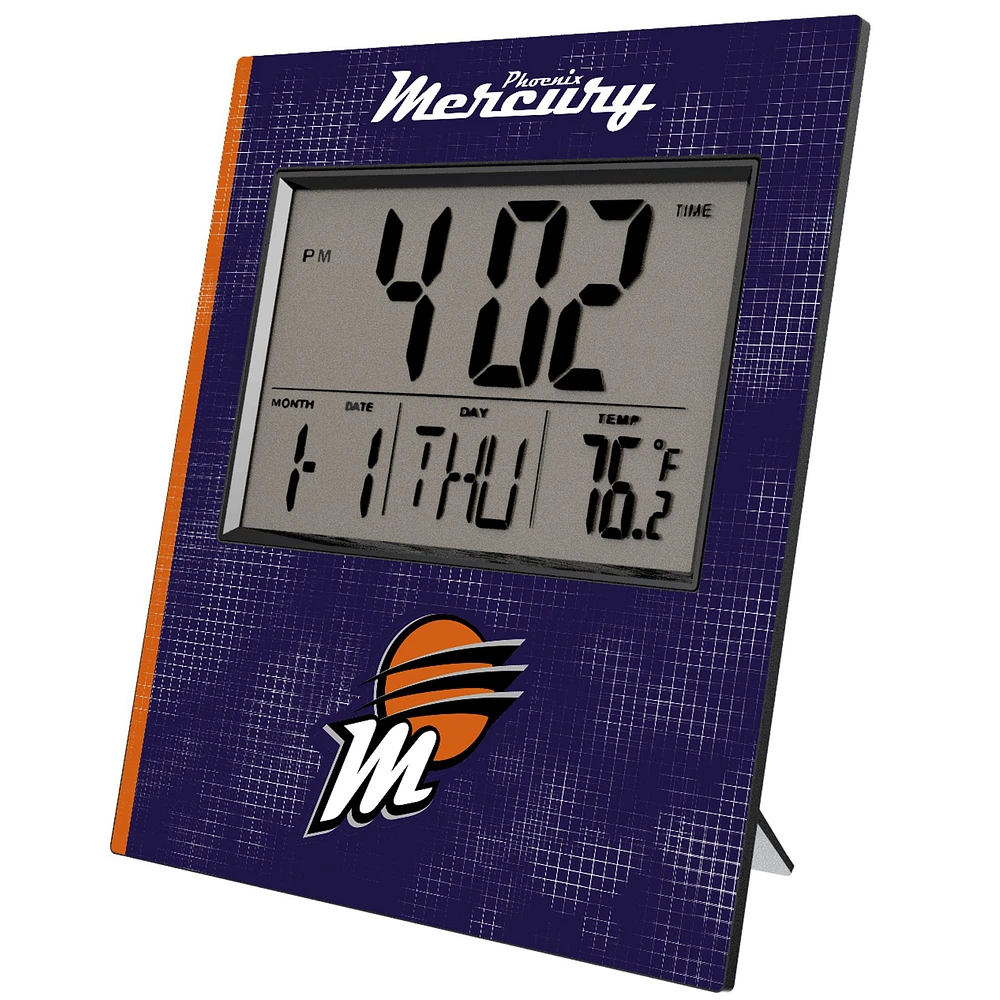 Keyscaper Phoenix Mercury Cross Hatch Digital Desk Clock