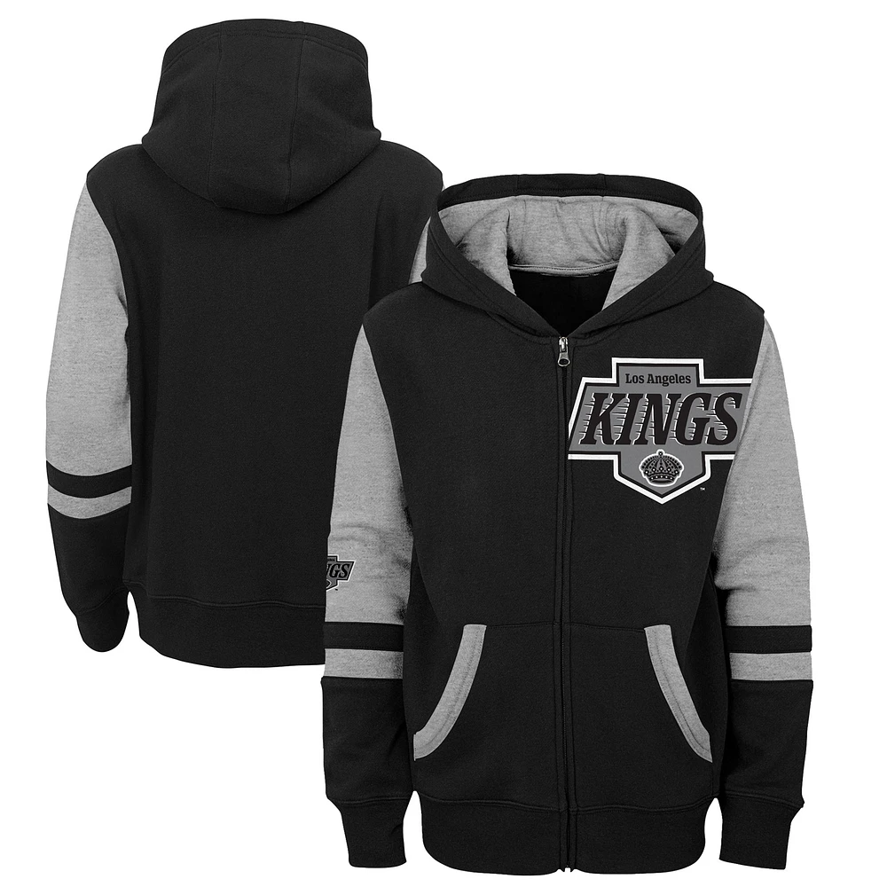 Youth Black Los Angeles Kings Face Off Full-Zip Hoodie