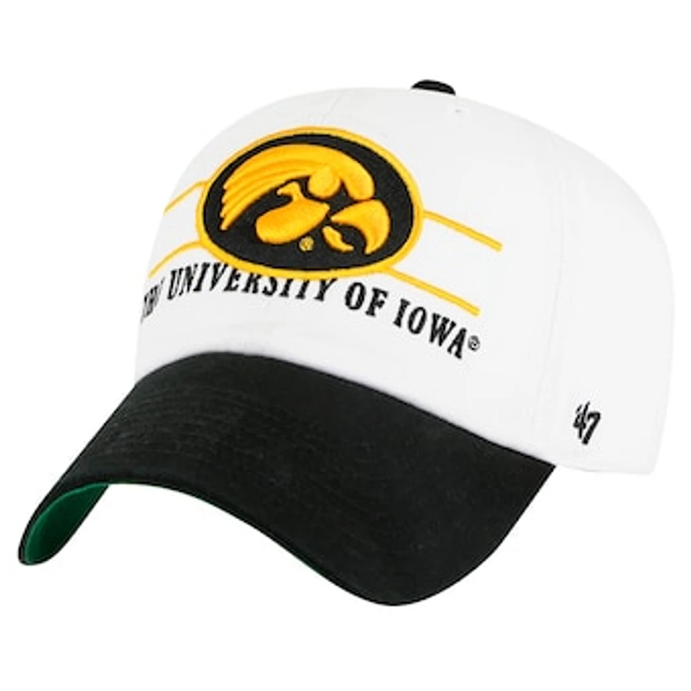 Men's '47 White Iowa Hawkeyes Gridiron Clean Up Adjustable Hat