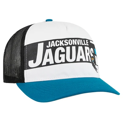 Youth '47 White/Teal Jacksonville Jaguars Trucker Adjustable Hat