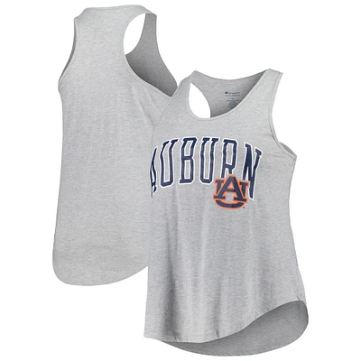 Women's Profile Heather Gray Auburn Tigers Arch Logo Racerback Scoop Neck Tank Top