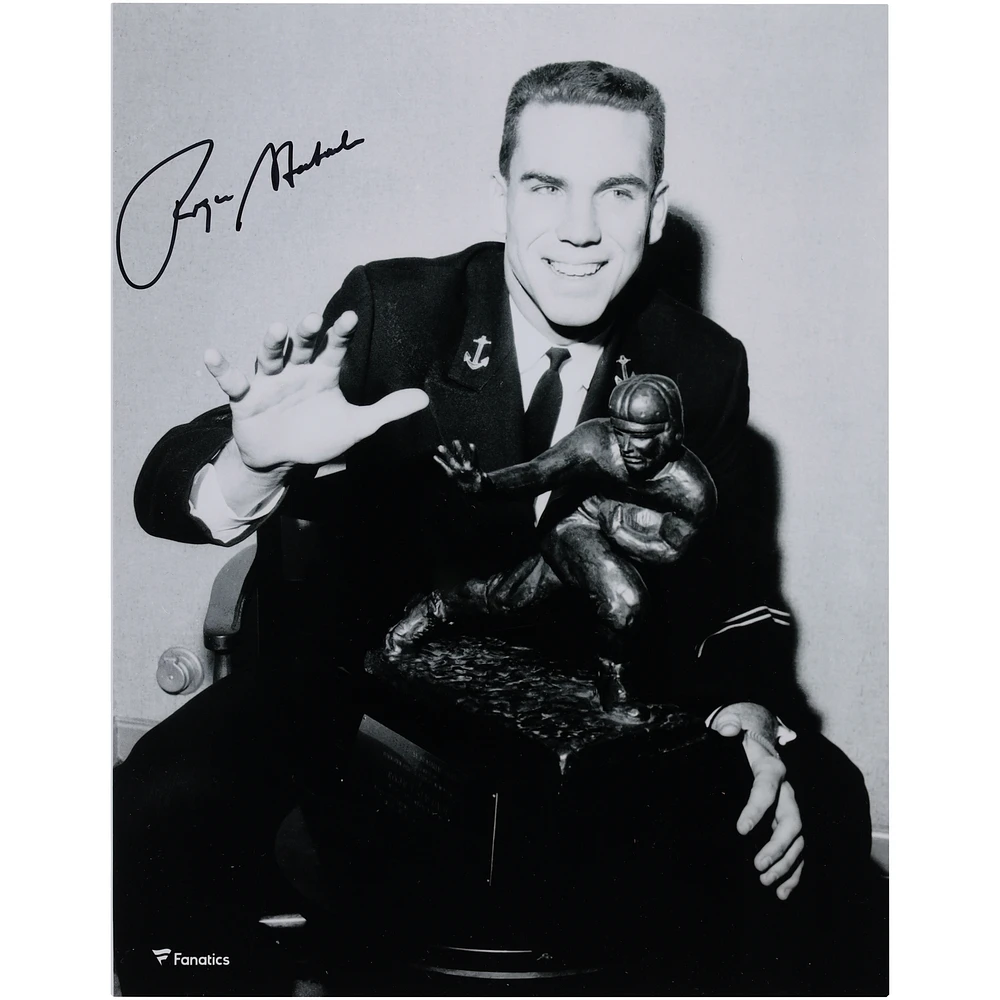 Roger Staubach Navy Midshipmen Autographed 11" x 14" Black and White Photograph