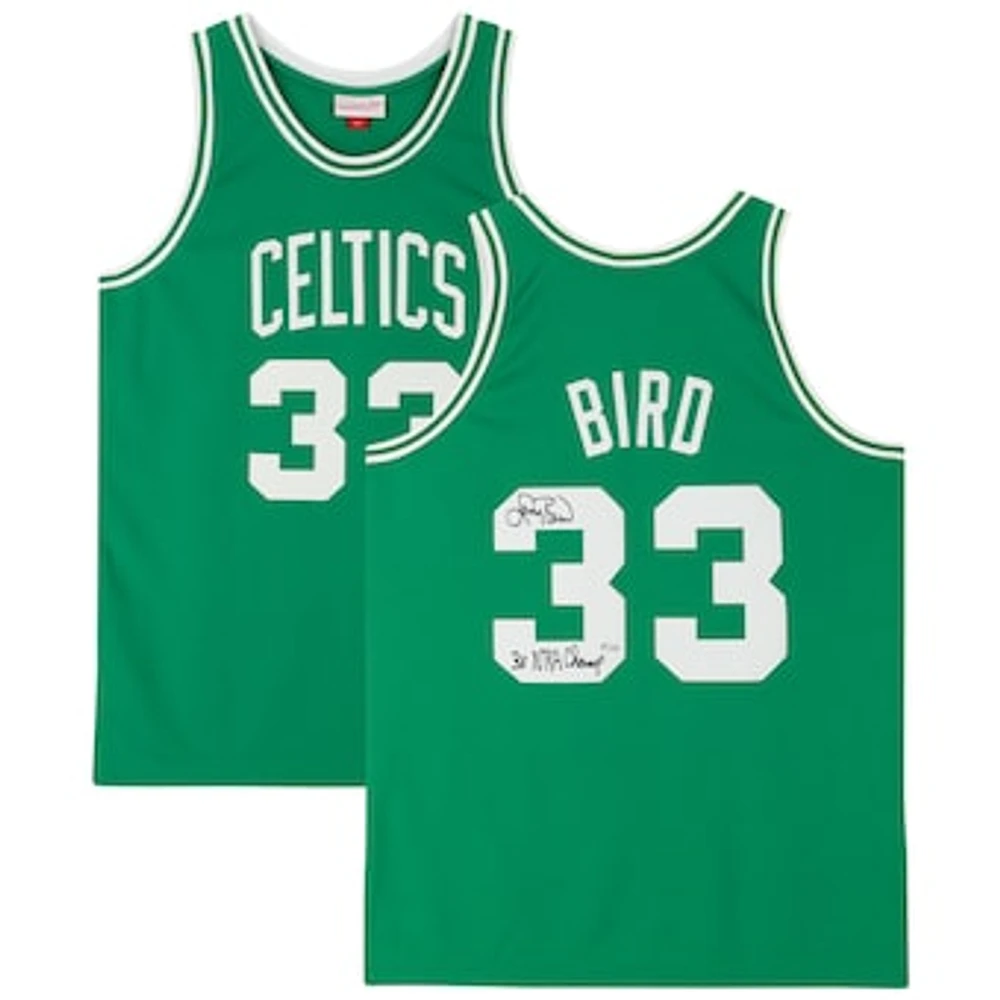 Larry Bird Boston Celtics Autographed Green Mitchell & Ness 1985-1986 Authentic Jersey with "3x NBA Champ" Inscription - Limited Edition of 133