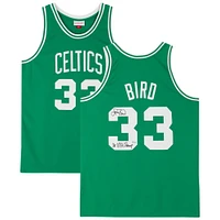 Larry Bird Boston Celtics Autographed Green Mitchell & Ness 1985-1986 Authentic Jersey with "3x NBA Champ" Inscription - Limited Edition of 133