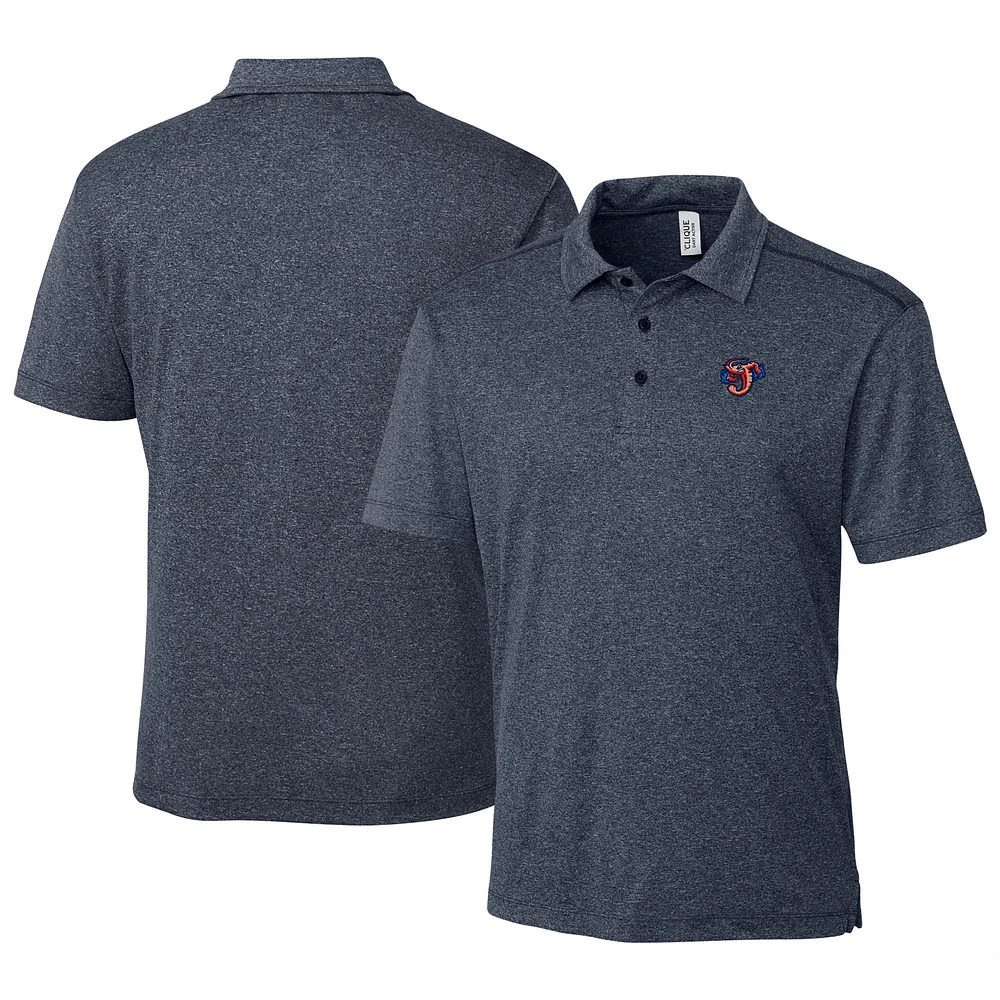 Men's Cutter & Buck Heather Navy Jacksonville Jumbo Shrimp Clique Charge Active Polo