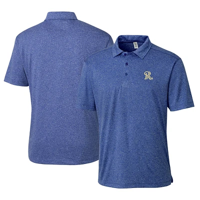 Men's Cutter & Buck Heather Royal Frisco RoughRiders Clique Charge Active Polo