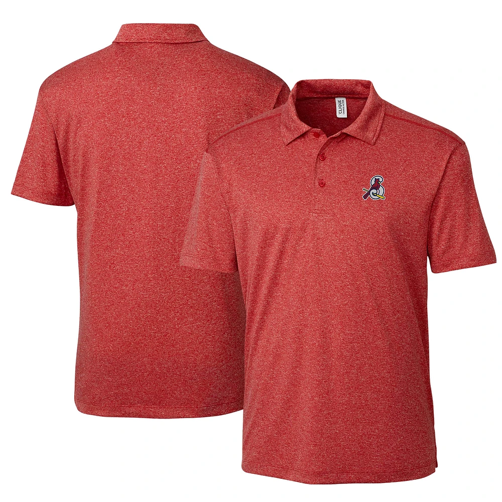 Men's Cutter & Buck Heather Red Springfield Cardinals Clique Charge Active Polo