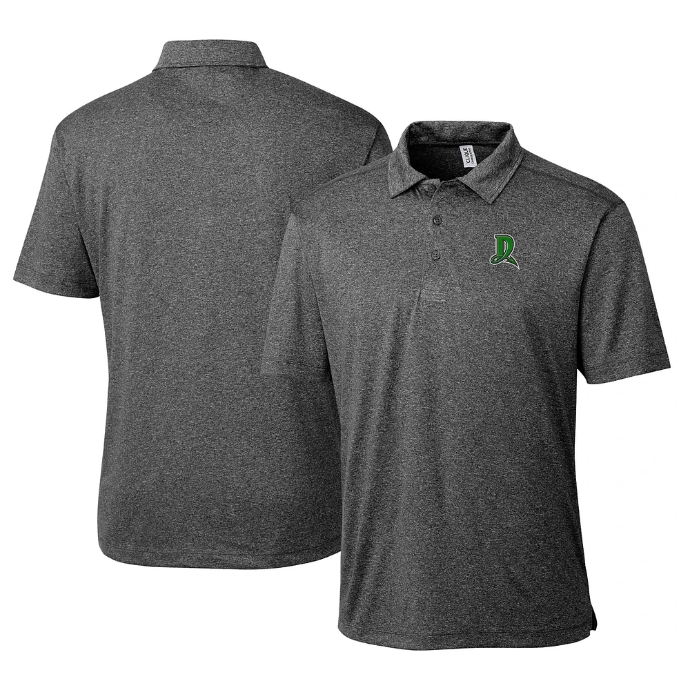 Men's Cutter & Buck Heather Black Dayton Dragons Clique Charge Active Polo