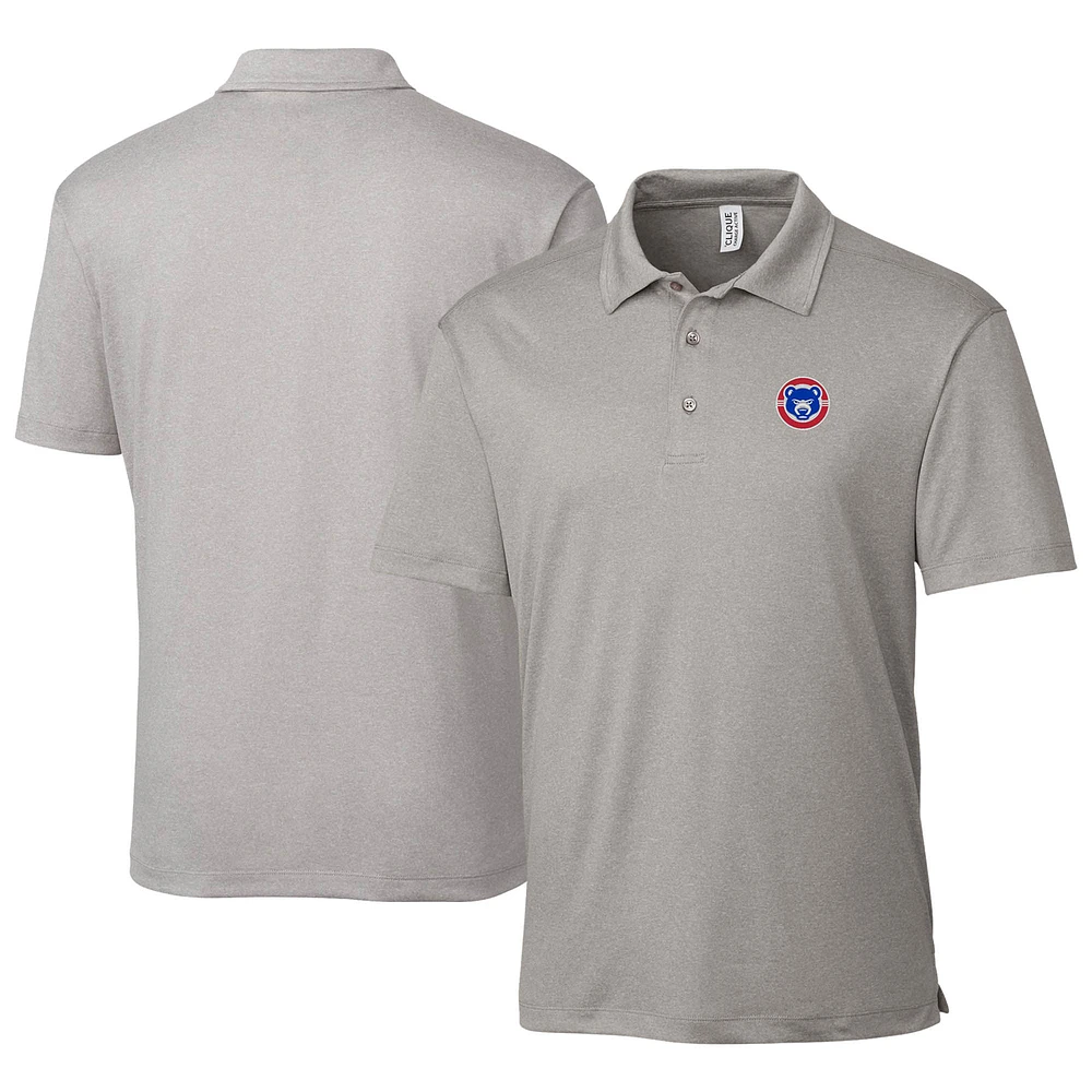 Men's Cutter & Buck Heather Gray South Bend Cubs Clique Charge Active Polo