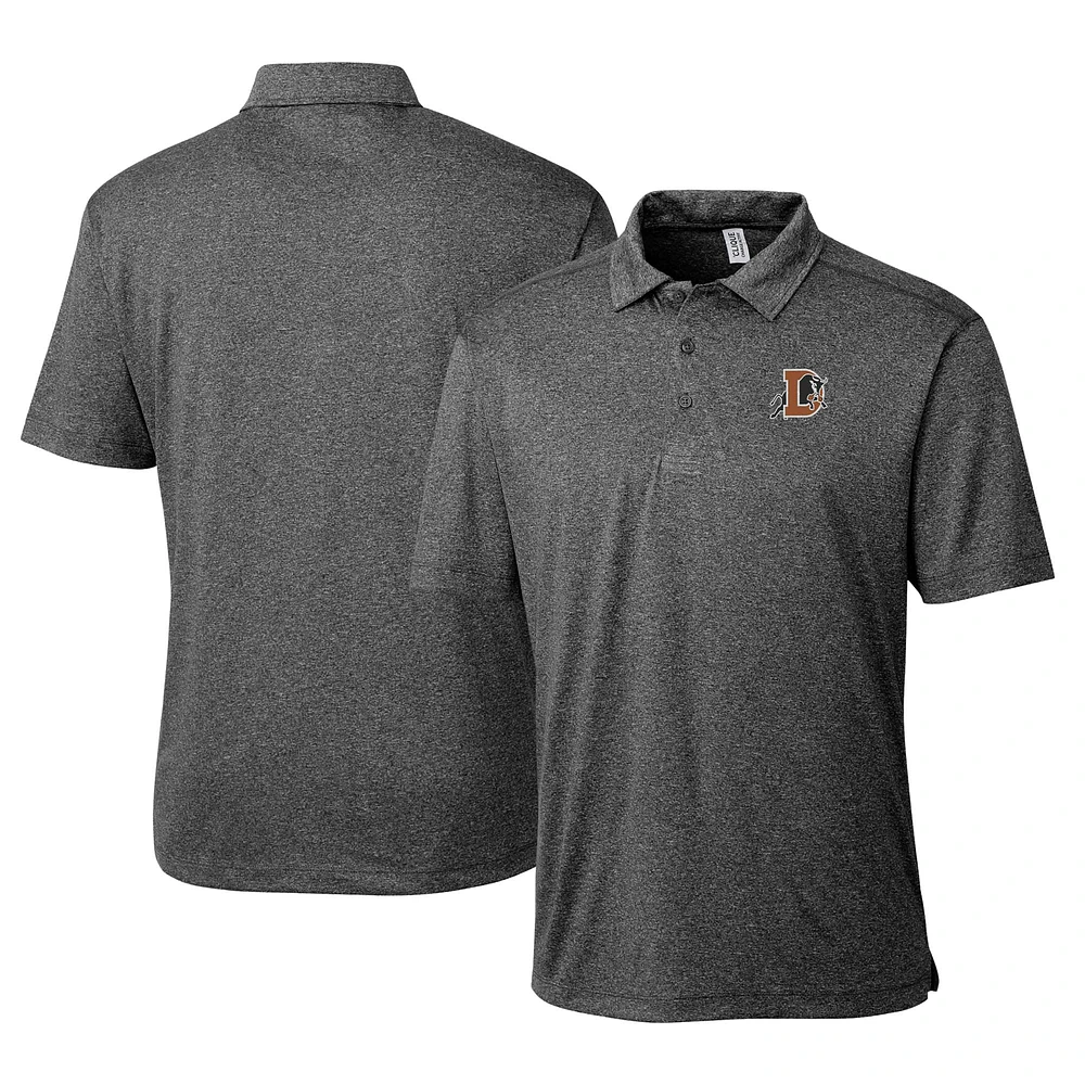 Men's Cutter & Buck Heather Black Durham Bulls Clique Charge Active Polo