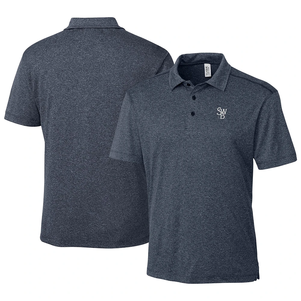 Men's Cutter & Buck Heather Navy Scranton Wilkes-Barre RailRiders Clique Charge Active Polo