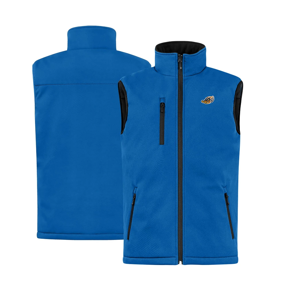 Men's Cutter & Buck Royal Akron RubberDucks Clique Equinox Insulated Softshell Vest