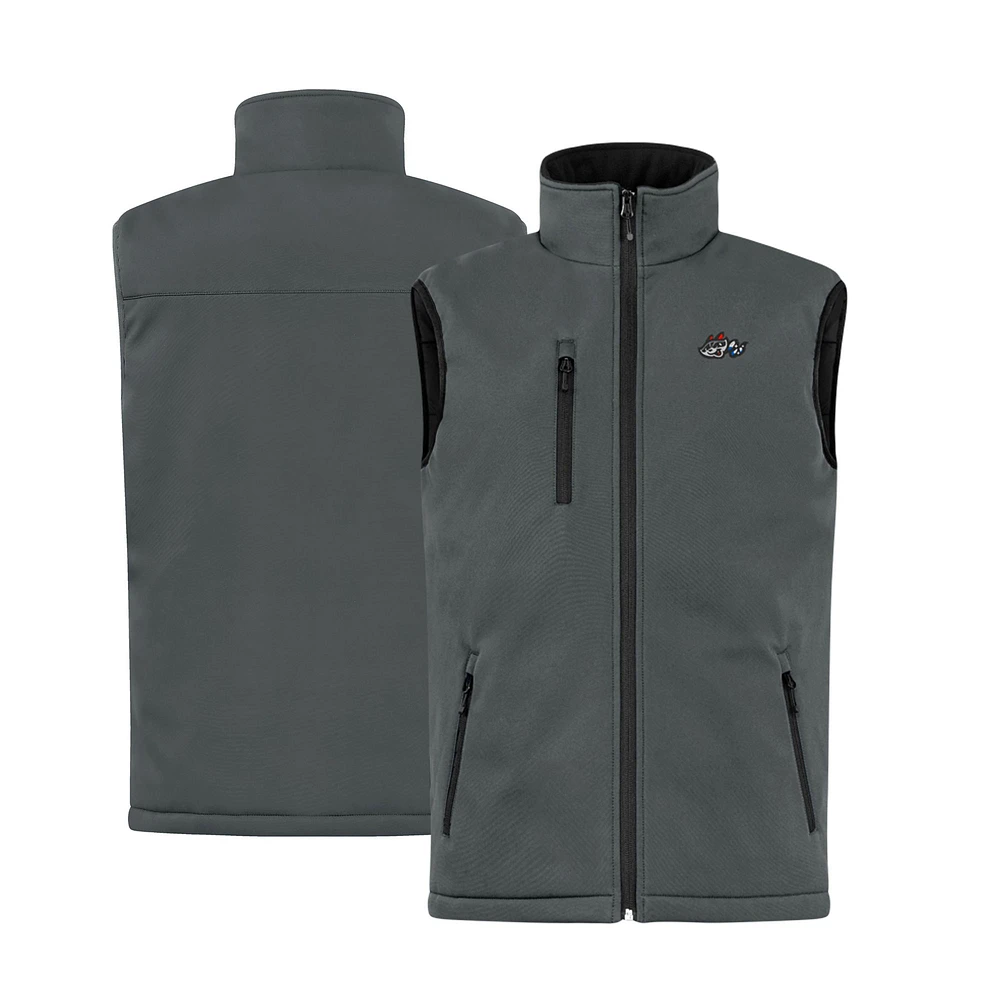 Men's Cutter & Buck Steel Rocket City Trash Pandas Clique Equinox Insulated Softshell Vest