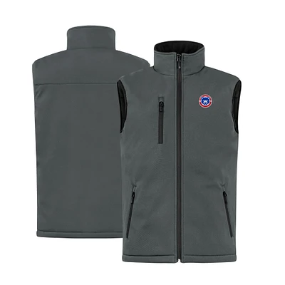 Men's Cutter & Buck Steel South Bend Cubs Clique Equinox Insulated Softshell Vest