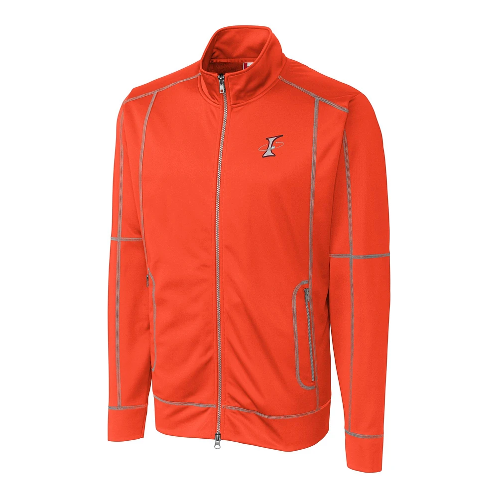 Men's Cutter & Buck Orange Albuquerque Isotopes Clique Helsa Performance Full-Zip Knit Jacket