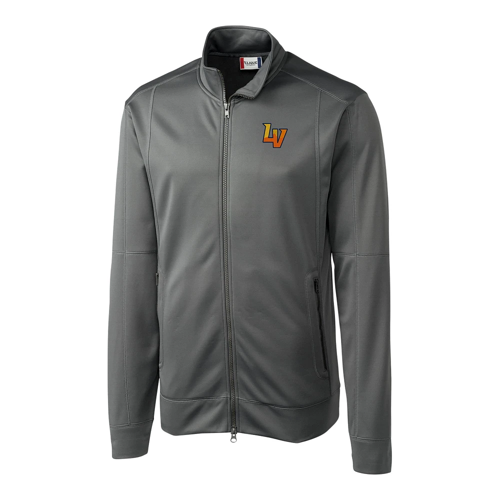 Men's Cutter & Buck Gray Las Vegas Aviators Clique Helsa Performance Full-Zip Knit Jacket