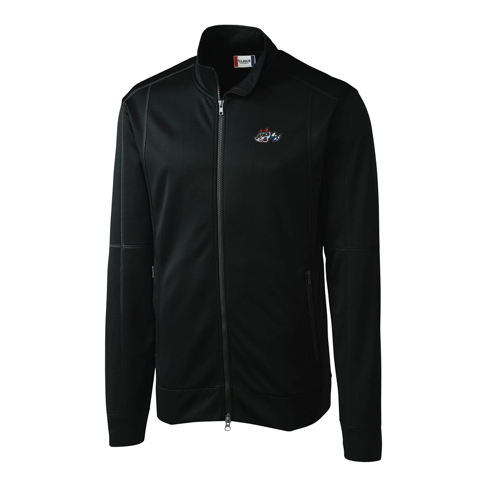 Men's Cutter & Buck Black Rocket City Trash Pandas Clique Helsa Performance Full-Zip Knit Jacket