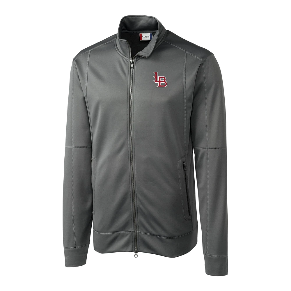 Men's Cutter & Buck Gray Louisville Bats Clique Helsa Performance Full-Zip Knit Jacket