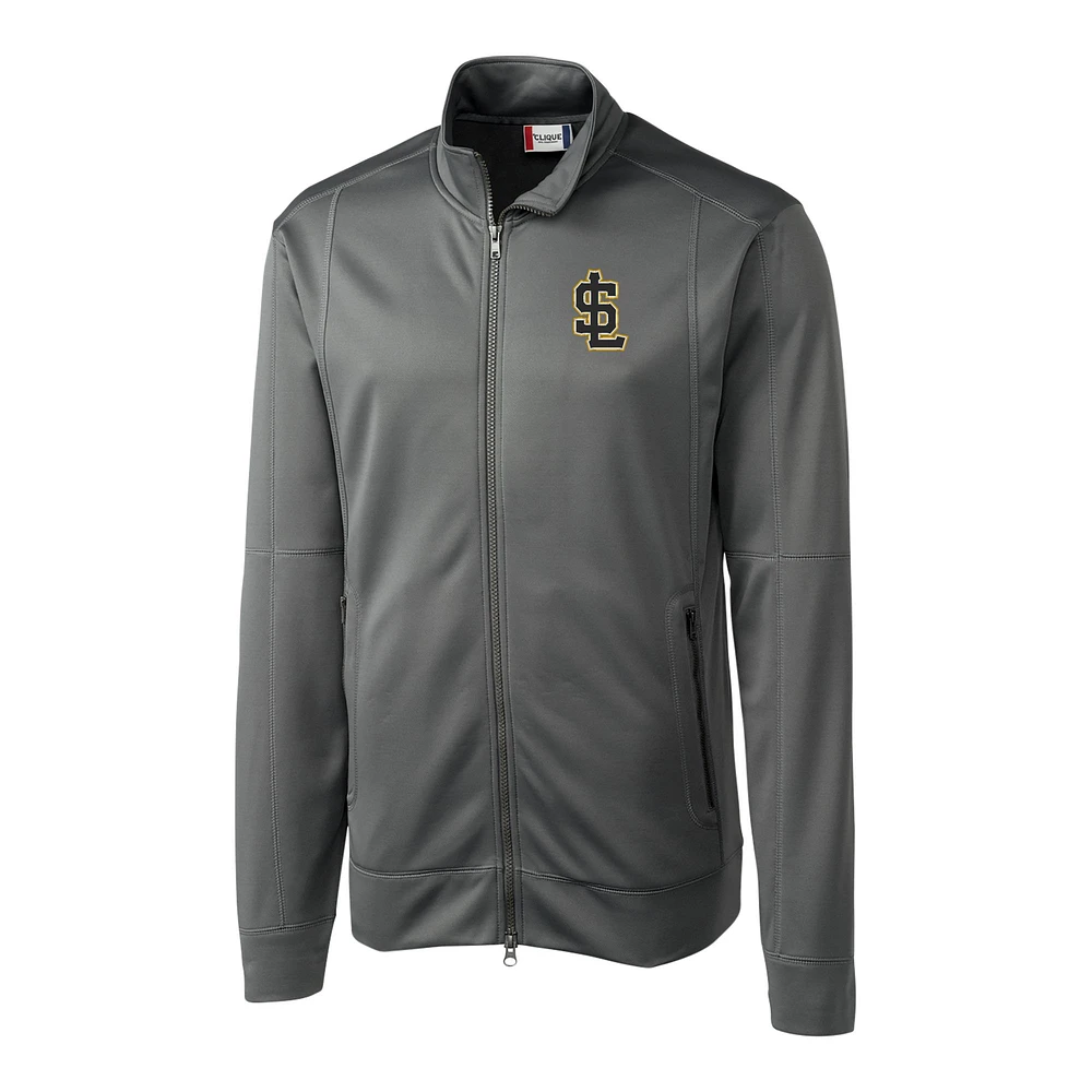 Men's Cutter & Buck Gray Salt Lake Bees Clique Helsa Performance Full-Zip Knit Jacket