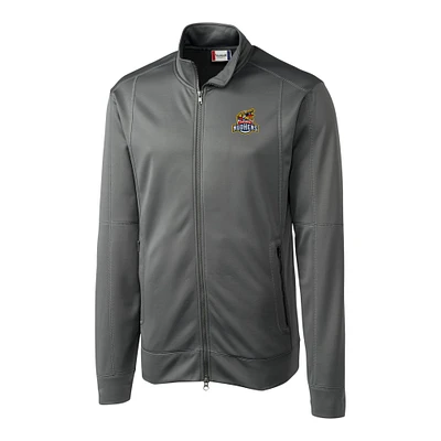 Men's Cutter & Buck Gray Toledo Mud Hens Clique Helsa Performance Full-Zip Knit Jacket