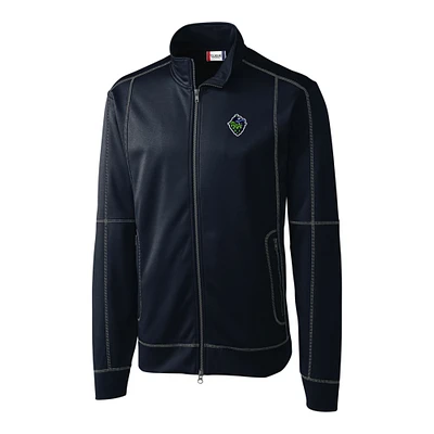 Men's Cutter & Buck Navy Hillsboro Hops Clique Helsa Performance Full-Zip Knit Jacket