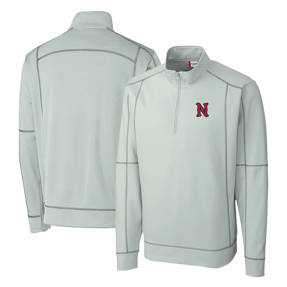 Men's Cutter & Buck Gray Nashville Sounds Clique Helsa Performance Half-Zip Knit Pullover