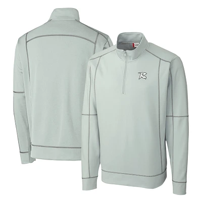 Men's Cutter & Buck Gray Richmond Flying Squirrels Clique Helsa Performance Half-Zip Knit Pullover